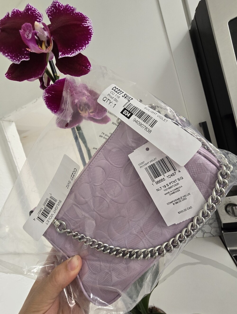 NWT Coach Nolita 19 Siver/violet - Picture 12 of 16